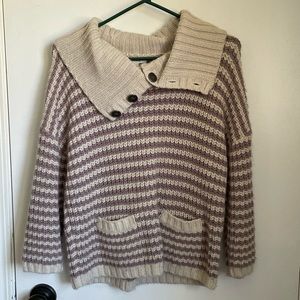 Purple and white striped Caslon sweater